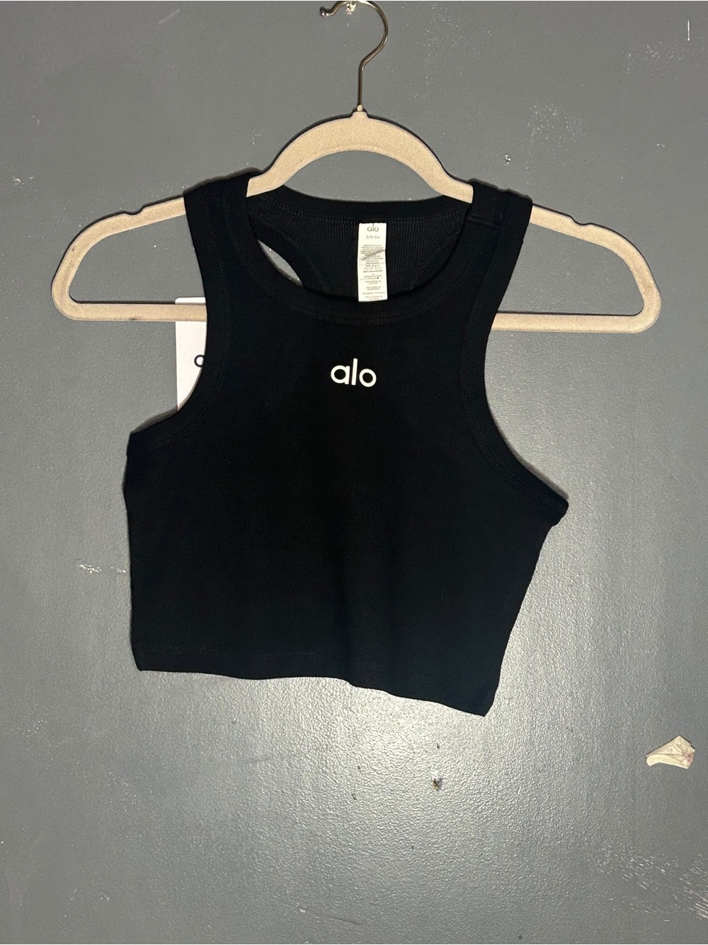 ALO Yoga Black Ribbed Crop Tank Top